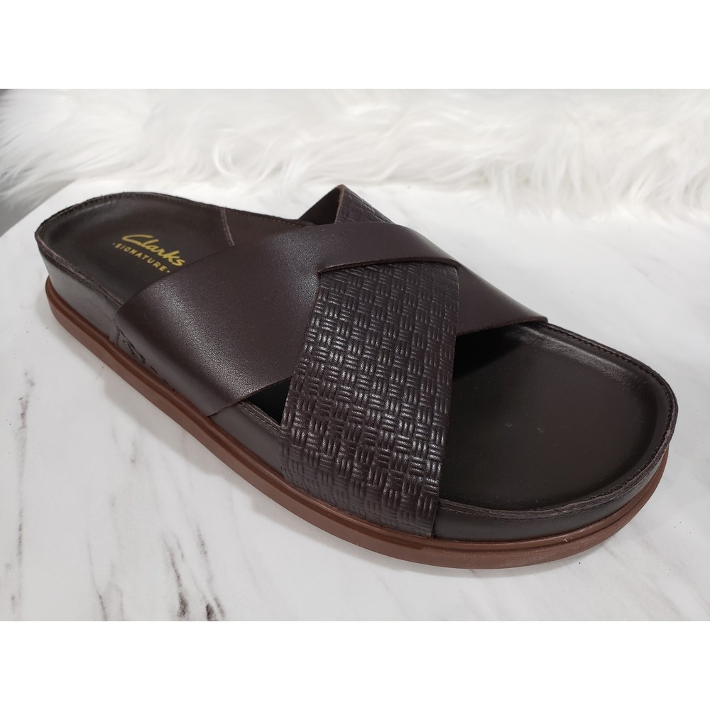 NEW NO BOX SIZE 7 - Clarks - Mens Torford Cross Sandals Leather Brown Dress
